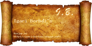 Igari Borbás névjegykártya